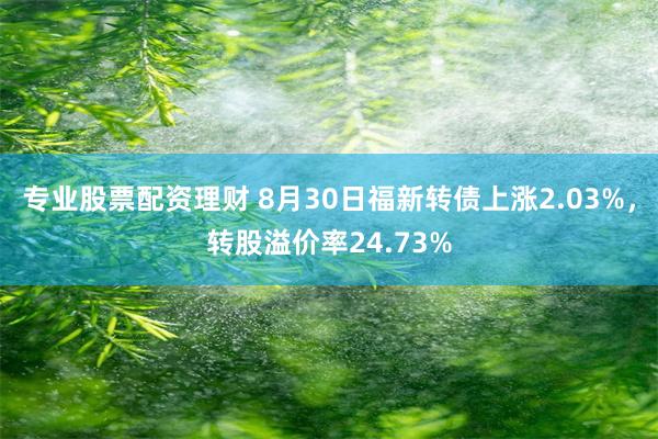 专业股票配资理财 8月30日福新转债上涨2.03%，转股溢价率24.73%