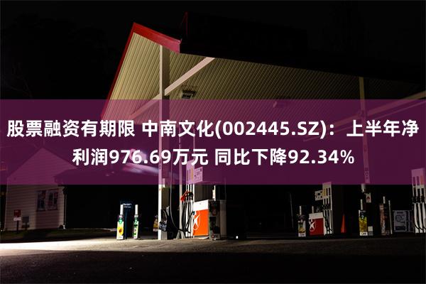 股票融资有期限 中南文化(002445.SZ)：上半年净利润976.69万元 同比下降92.34%