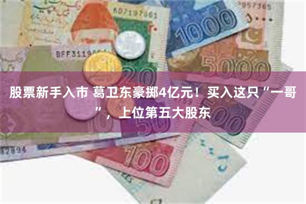 股票新手入市 葛卫东豪掷4亿元！买入这只“一哥”，上位第五大股东