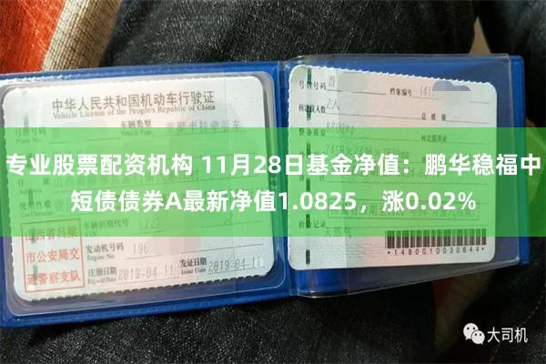 专业股票配资机构 11月28日基金净值：鹏华稳福中短债债券A最新净值1.0825，涨0.02%